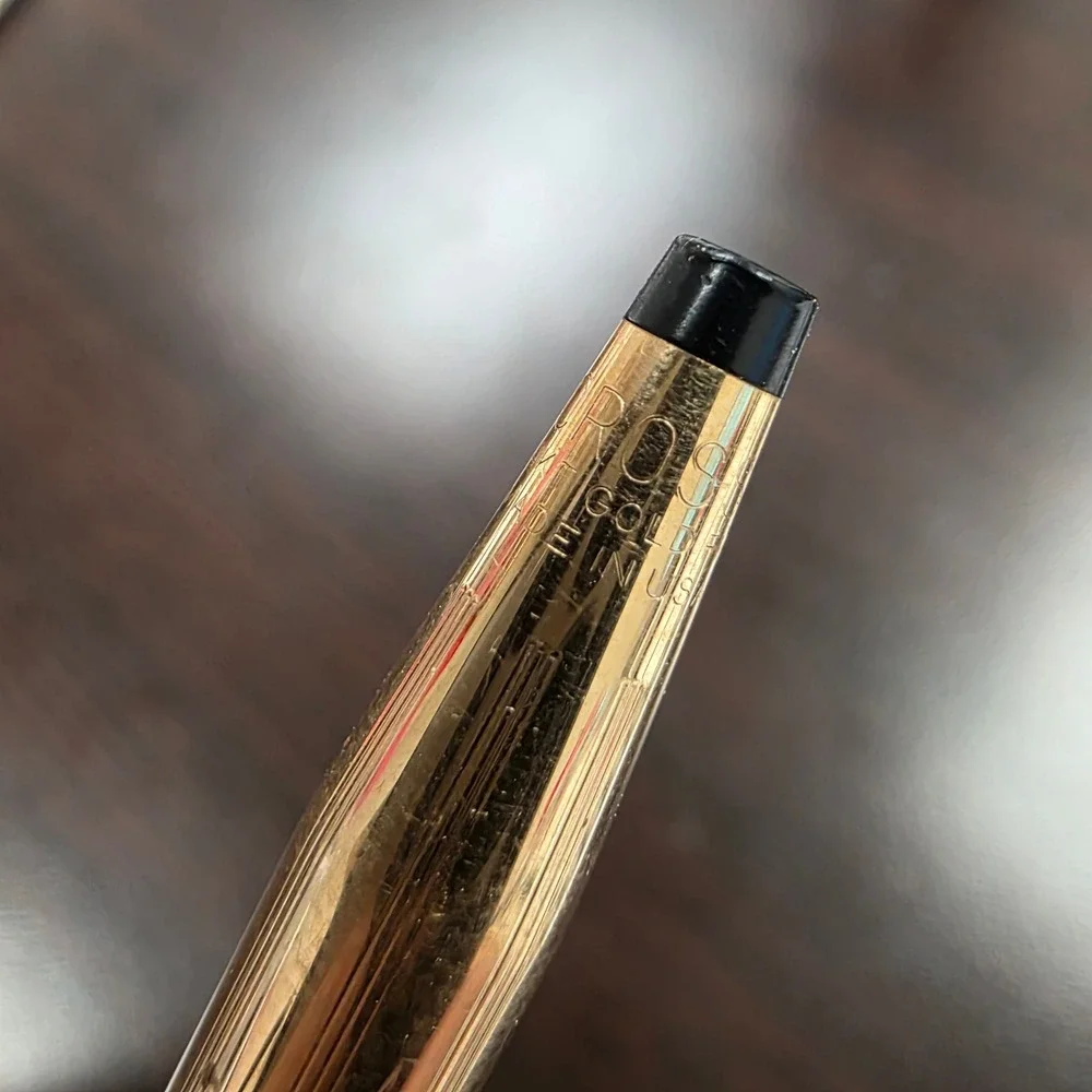Cross 14KT Gold Filled Ballpoint Pen Vintage Pinstripe Made in USA 1/20 14K